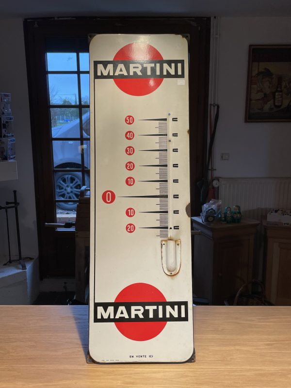 Thermomètre en plaque émaillée MARTINI